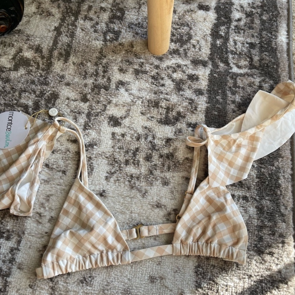 Montce gingham swim suit. Top and bottom.